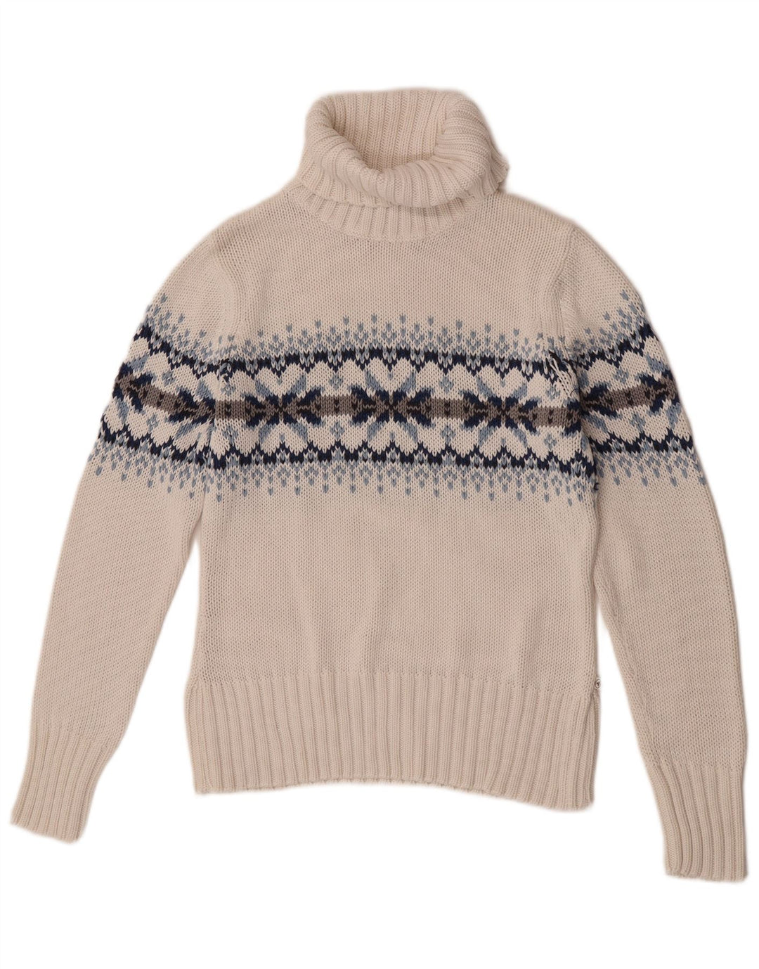 Maglione maglione a collo alto da donna Tom Tailor UK 14 Large White Fair Isle