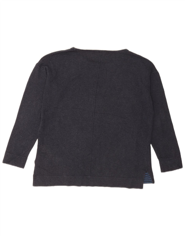 Maglione maglione con scollo a barca da donna di White Stuff UK 12 Cotone medio blu navy