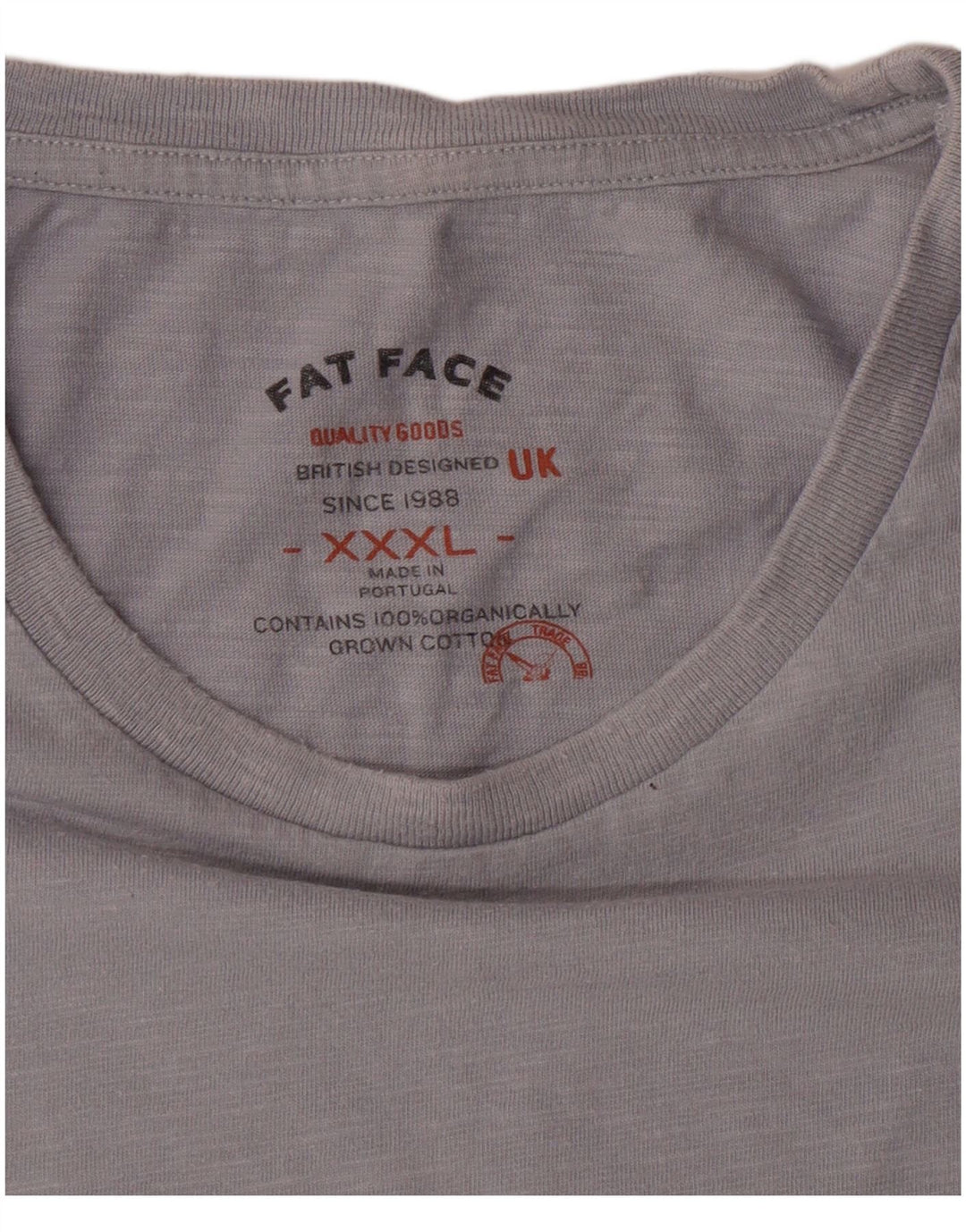 T-shirt grafica da donna Fat Face Top 3XL Cotone grigio Moto