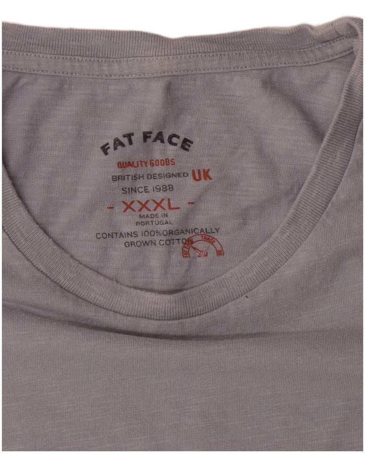 T-shirt grafica da donna Fat Face Top 3XL Cotone grigio Moto