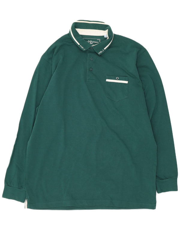 Polo da uomo vestibilità regolare a maniche lunghe Harmont & Blaine 3XL cotone verde
