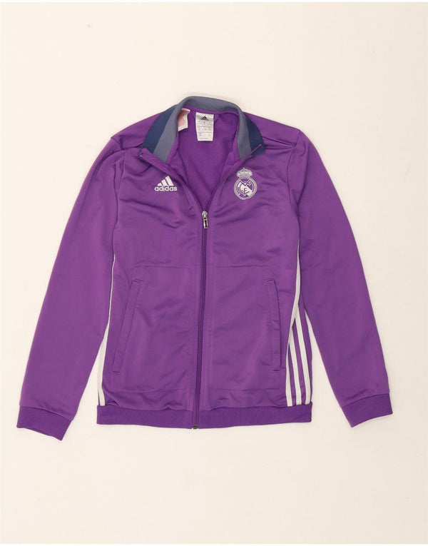 Giacca da ginnastica Adidas da bambino del Real Madrid, 11-12 anni, in poliestere viola