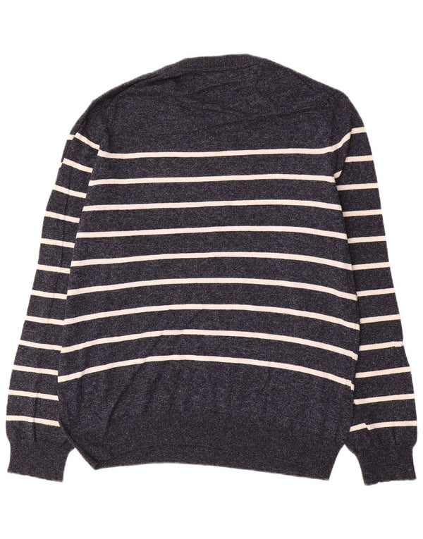 Marks & Spencer Maglione girocollo da uomo a righe grandi blu navy