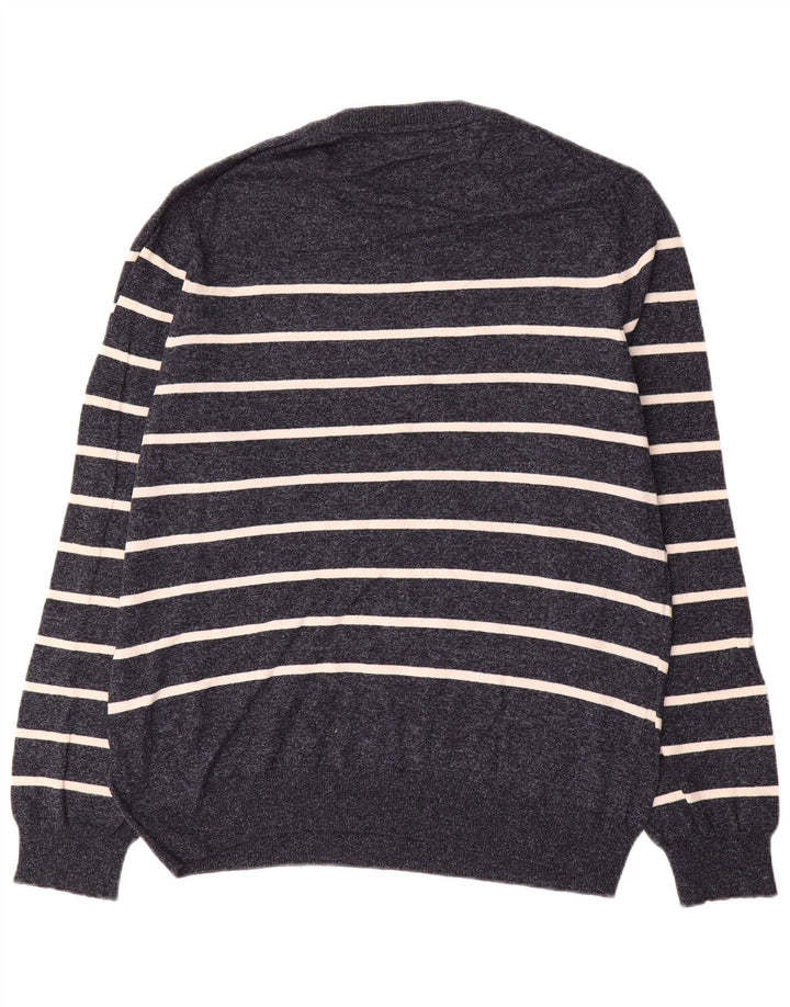 Marks & Spencer Maglione girocollo da uomo a righe grandi blu navy