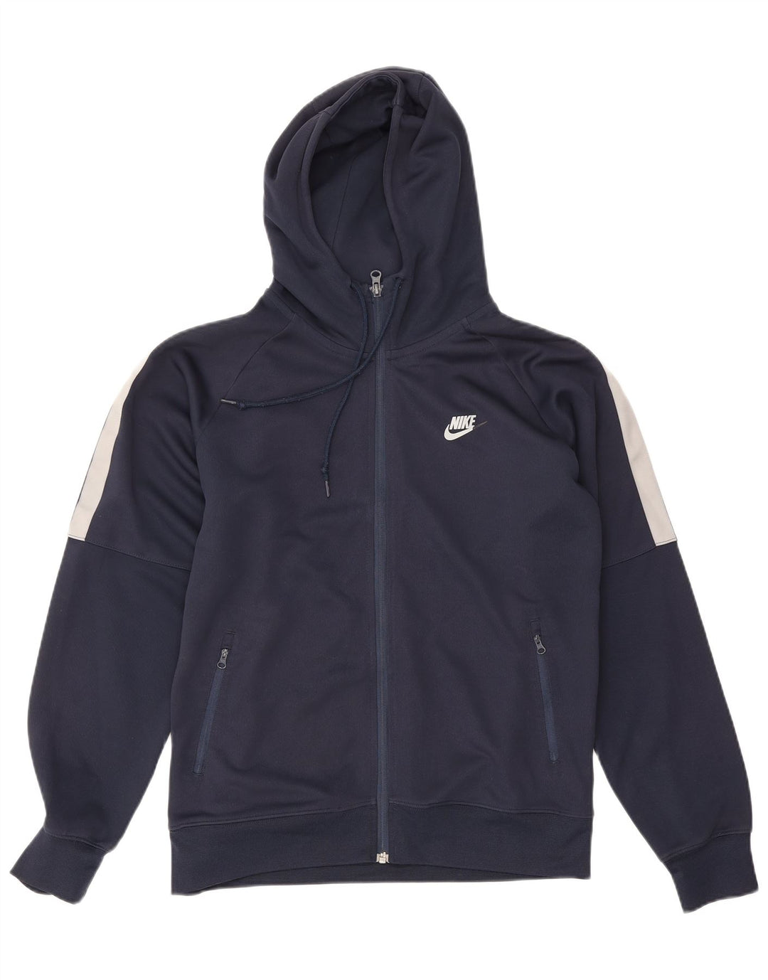 Felpa con cappuccio e zip Nike da uomo in poliestere color block medio blu navy