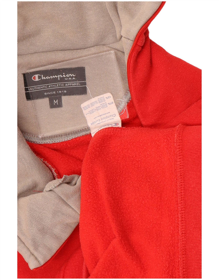 Felpa da donna con collo con zip CHAMPION, maglione UK 14, cotone rosso medio