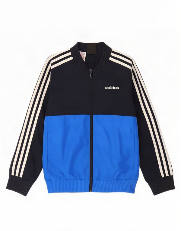 Giacca da tuta da ragazzo Adidas 7-8 anni in poliestere color block blu