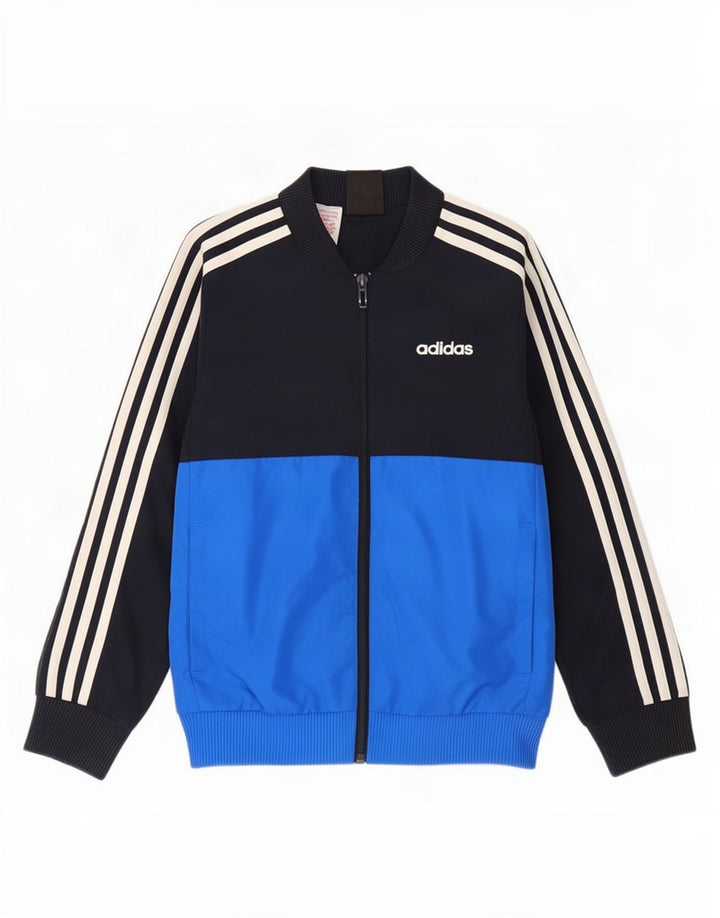 Giacca da tuta da ragazzo Adidas 7-8 anni in poliestere color block blu