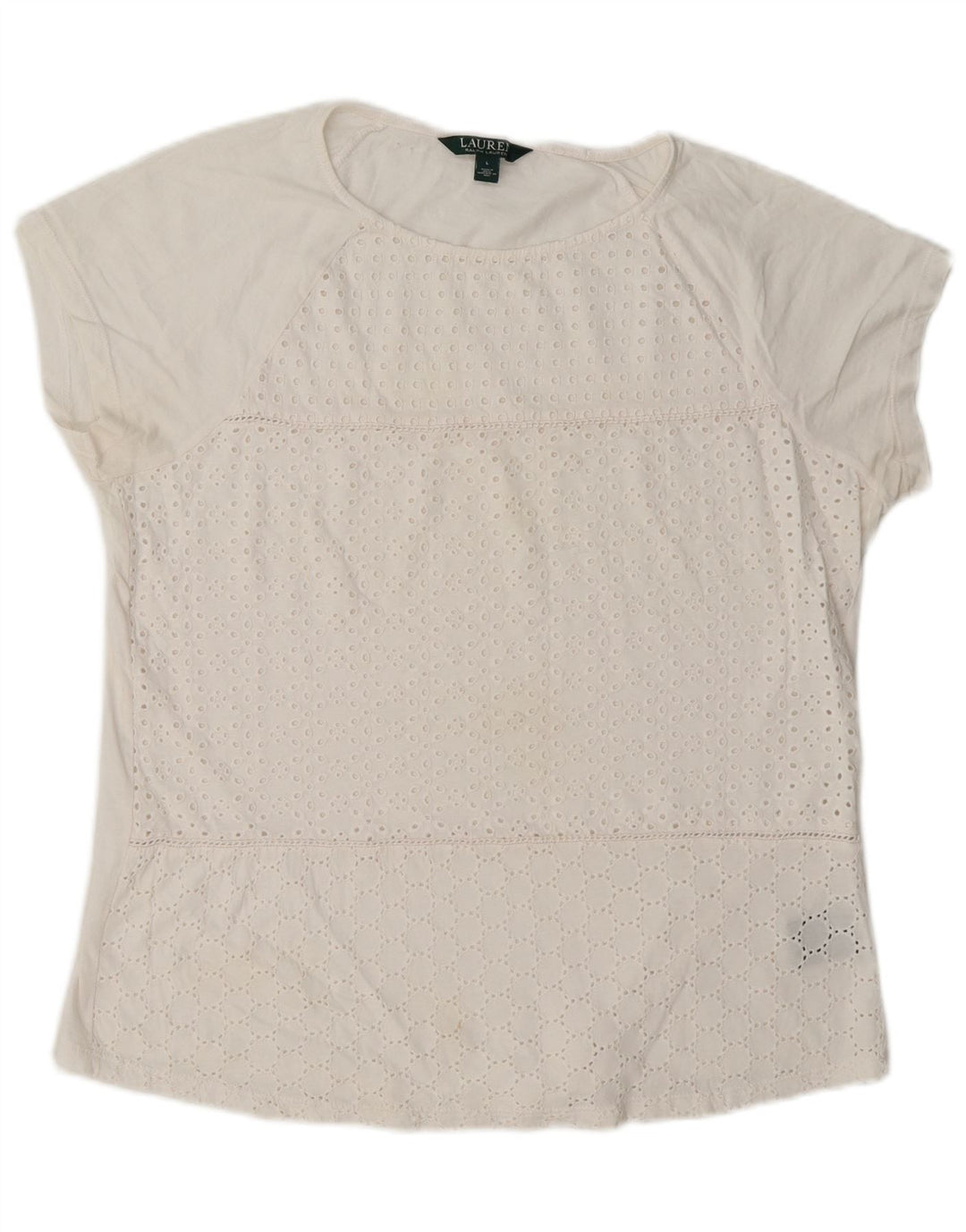 Camicetta da donna Ralph Lauren Top UK 16 grande cotone bianco