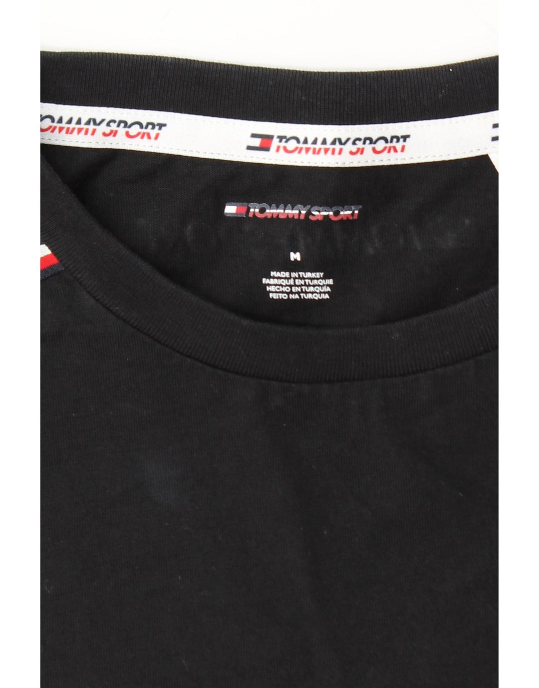 TOMMY HILFIGER Mens T-Shirt Top Medium Black Cotton