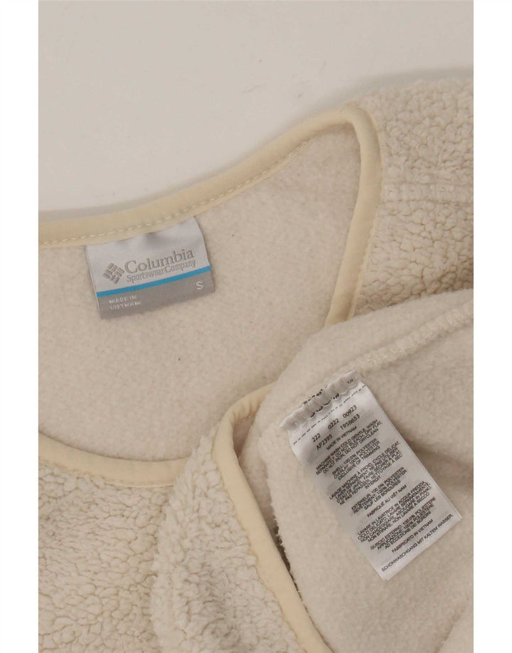 Maglione in pile da donna Columbia UK 10 piccolo poliestere bianco