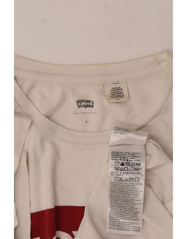 T-shirt grafica da uomo Levi's Top grande in cotone bianco