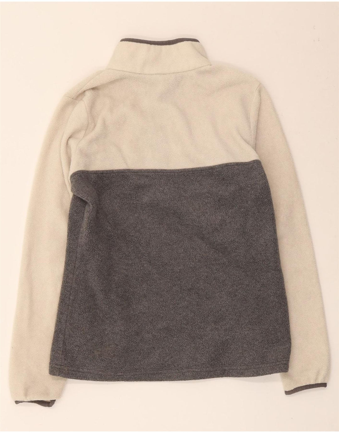 Maglione in pile da donna Columbia con collo a bottoni UK 10 Small Grey Colourblock