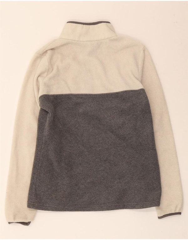 Maglione in pile da donna Columbia con collo a bottoni UK 10 Small Grey Colourblock