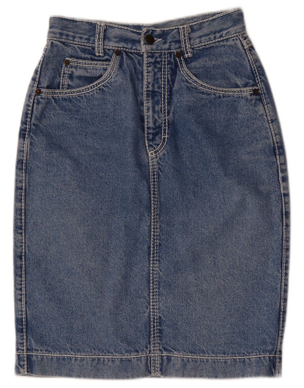 Gonna di jeans da donna VINTAGE W24 XS in cotone blu