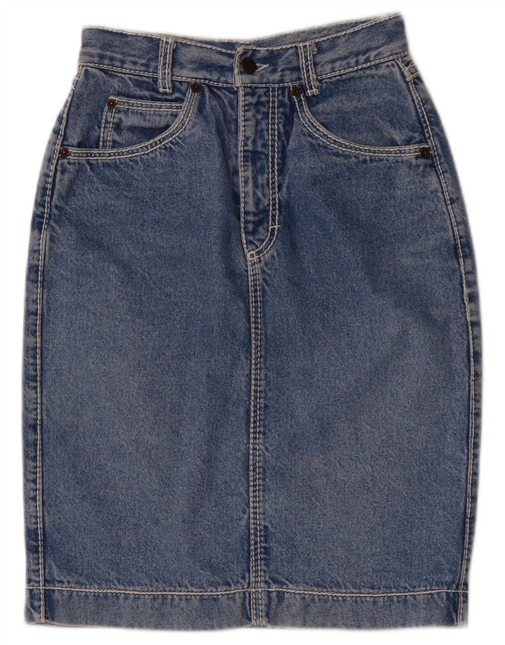 Gonna di jeans da donna VINTAGE W24 XS in cotone blu