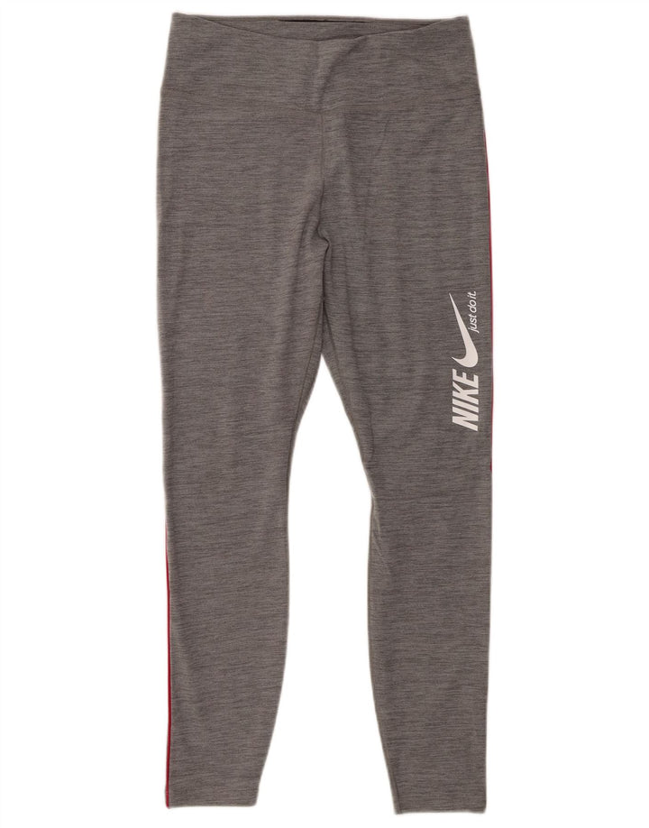 Leggings grafici da donna Nike UK 12 Poliestere grigio medio