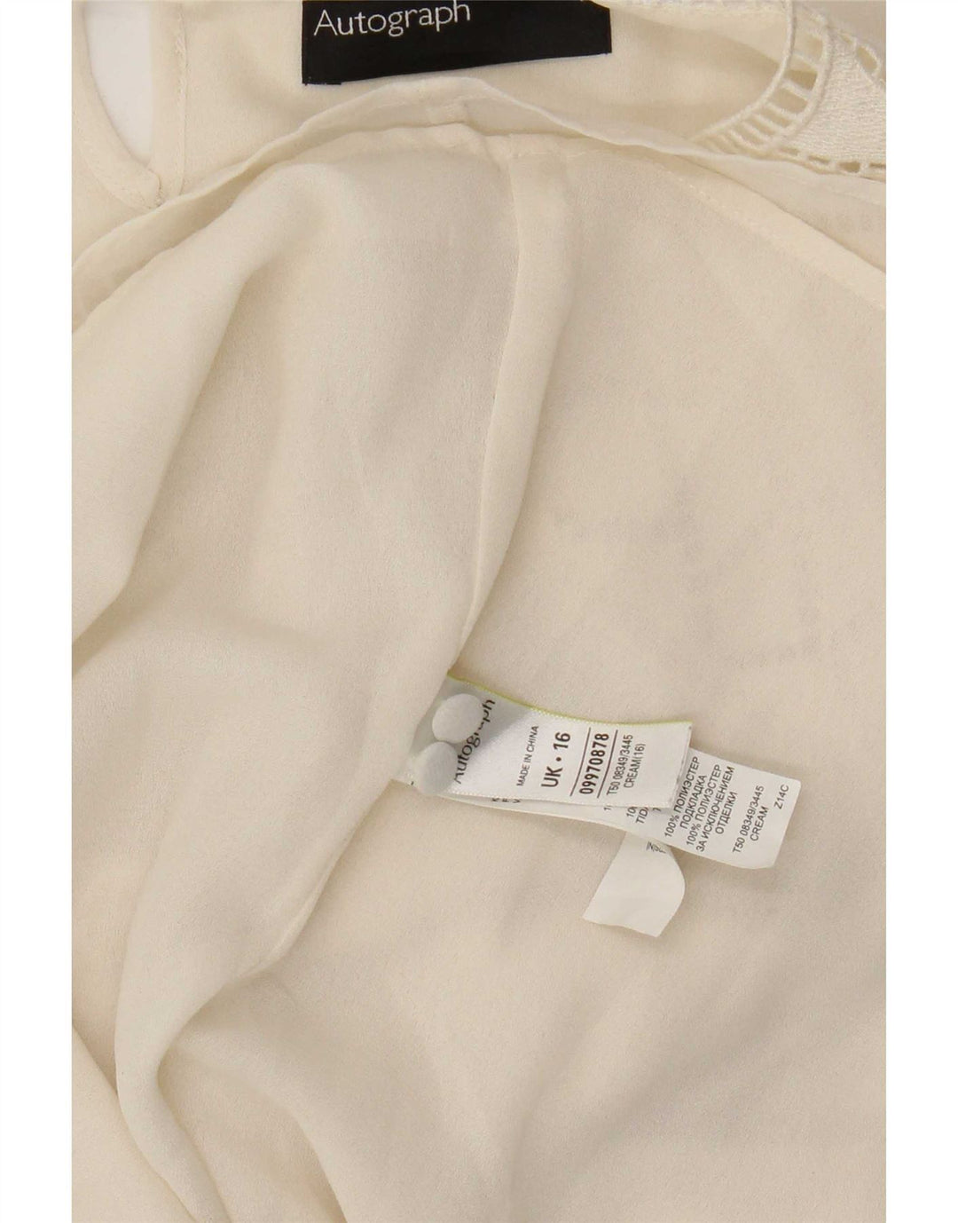 Camicetta a maniche lunghe Autograph da donna Marks & Spencer UK 16 Large Beige