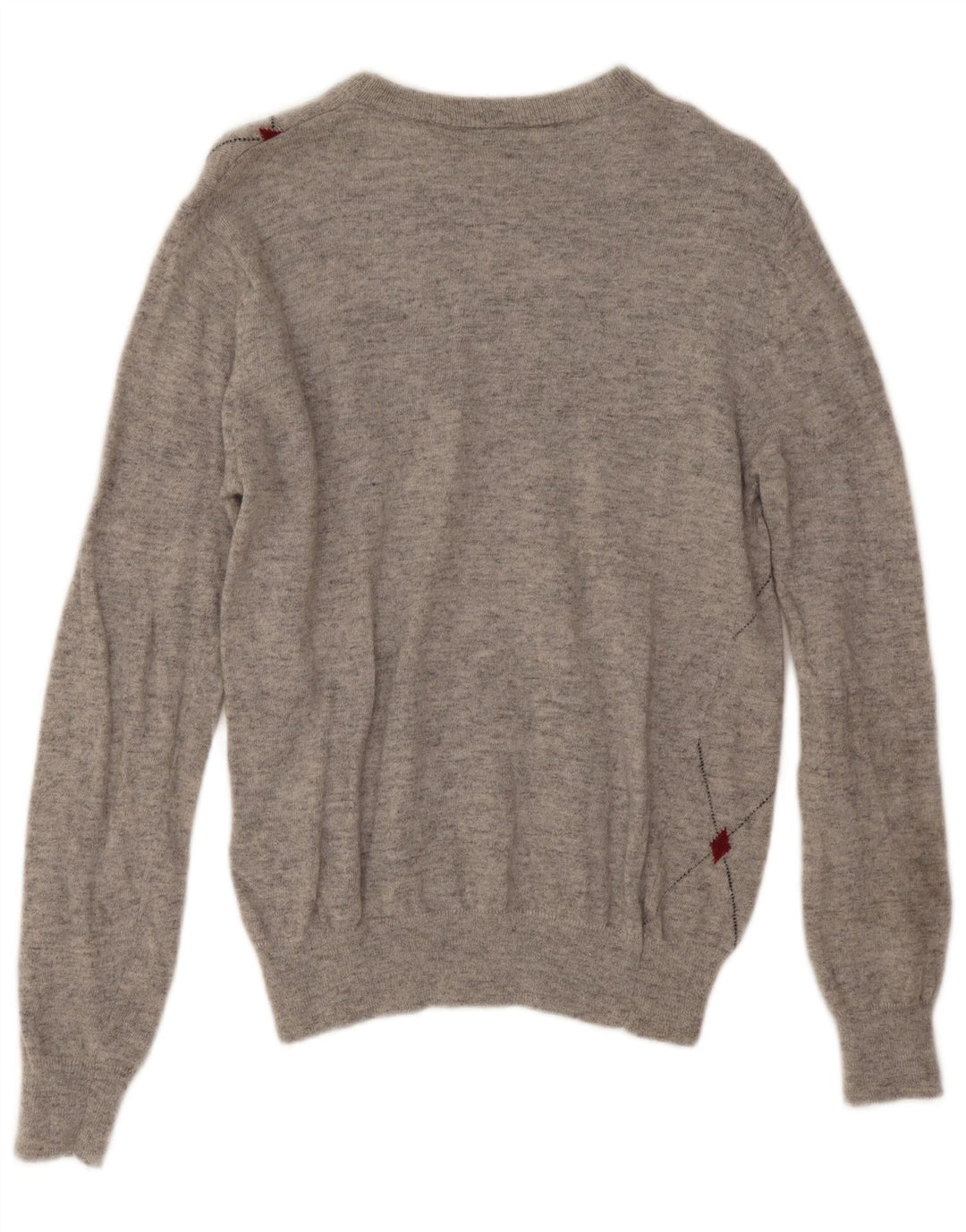 Maglione maglione girocollo da uomo Lotto grigio medio a rombi/lana diamante