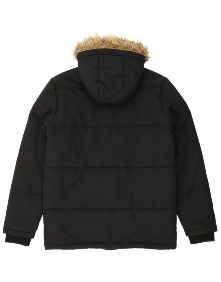 Giacca imbottita con cappuccio Lyle & Scott da bambino 14-15 anni in poliammide nera