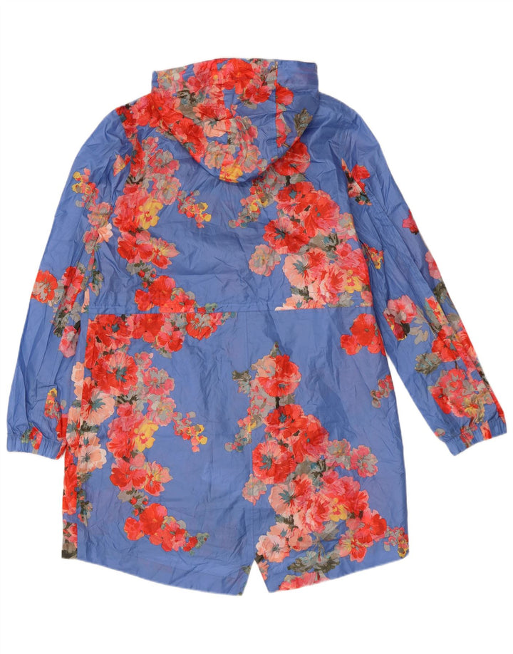 Impermeabile con cappuccio da donna Joules UK 12 Poliestere floreale blu medio
