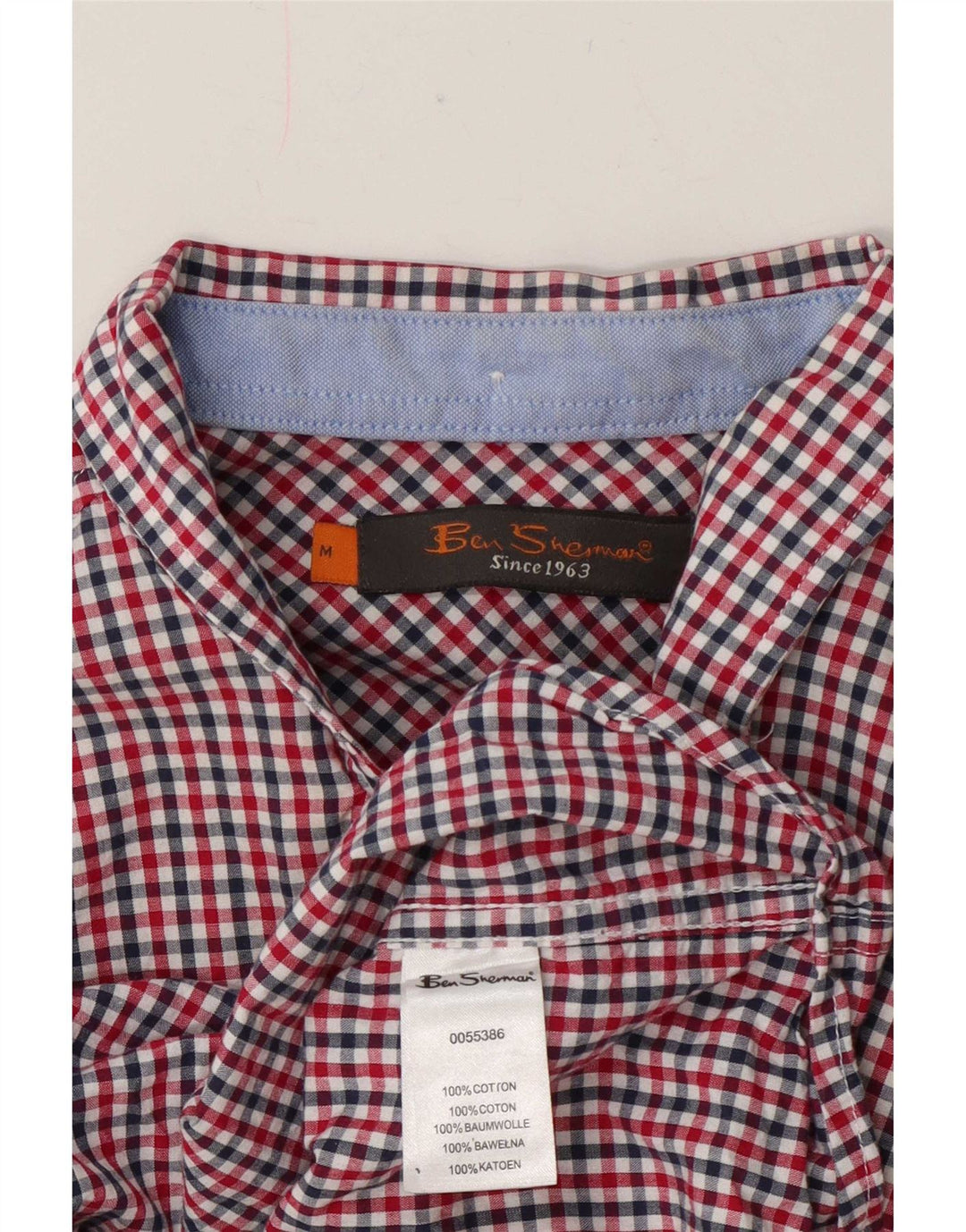 Camicia da uomo vestibilità regolare Ben Sherman in cotone a quadretti rosso medio