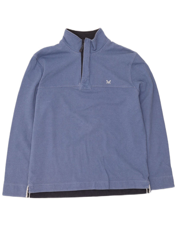 Crew Clothing Felpa con collo con zip da uomo Maglione XL Cotone blu