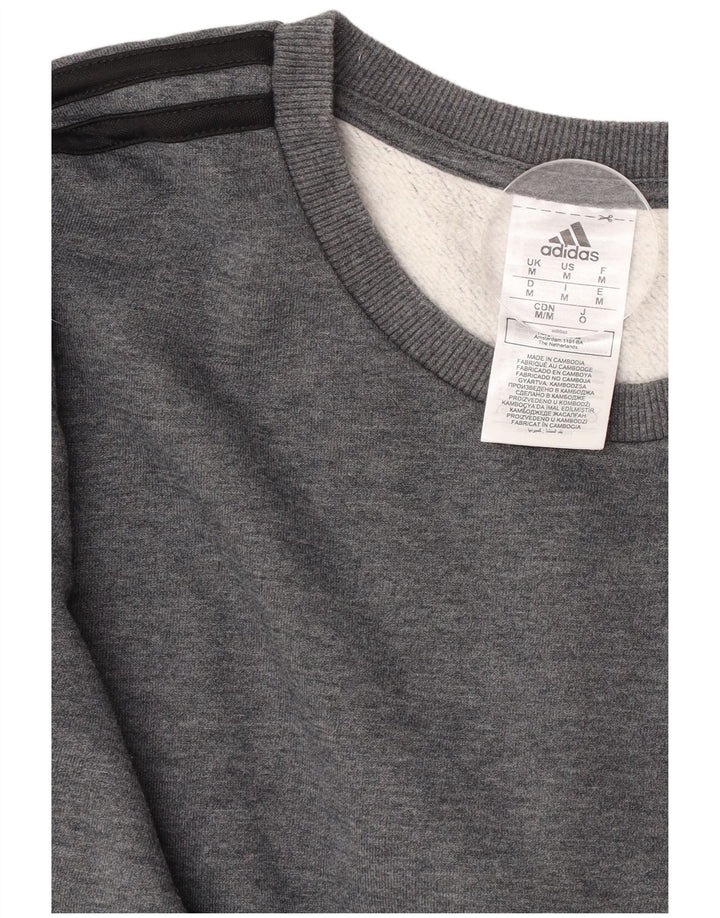 Felpa Adidas Uomo Maglione Cotone Grigio Medio