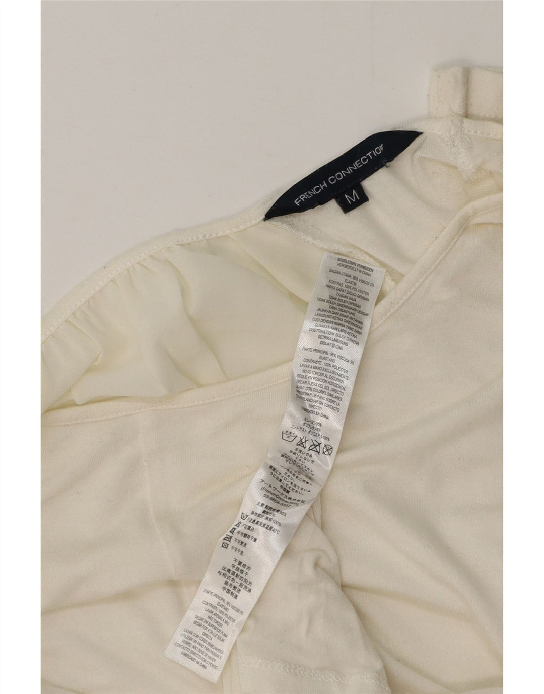 FRENCH CONNECTION Camicetta oversize da donna Top UK 14 medio bianco sporco