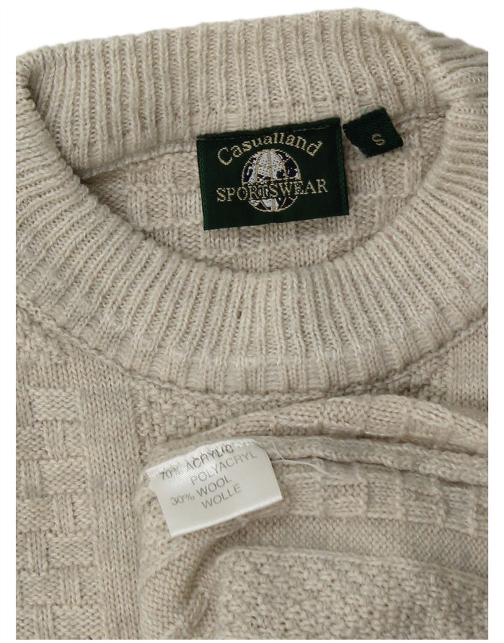 CASUALLAND Maglione girocollo da uomo piccolo in acrilico grigio