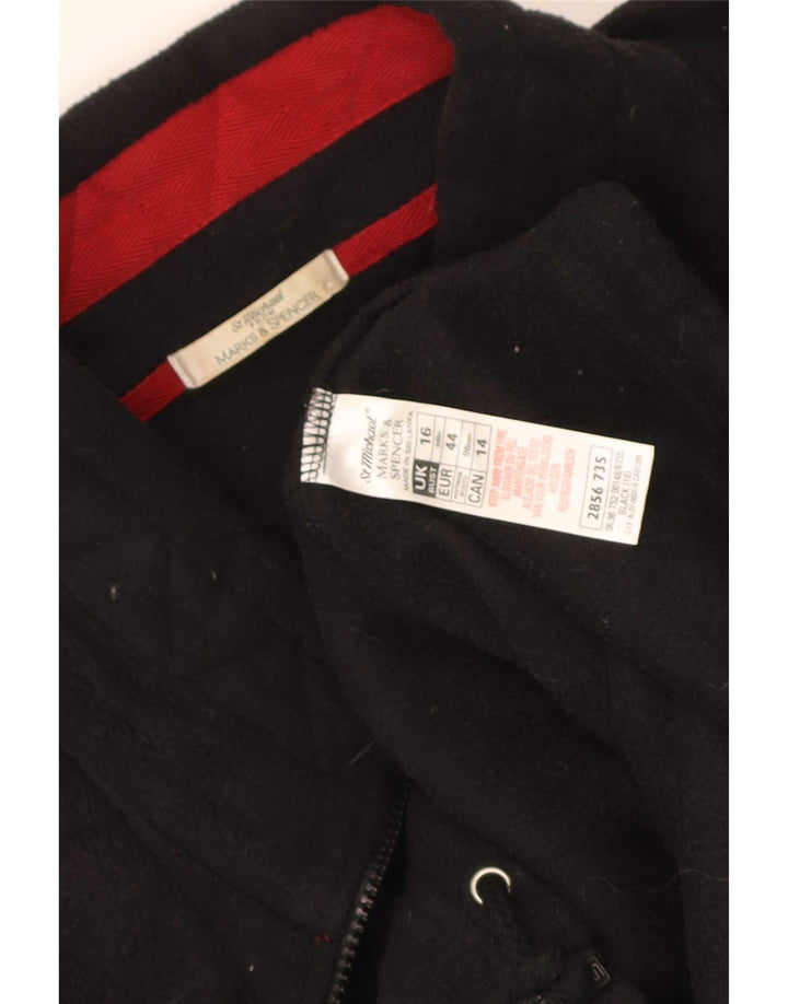 Giacca in pile Marks & Spencer da donna St. Michael UK 16 grande nera