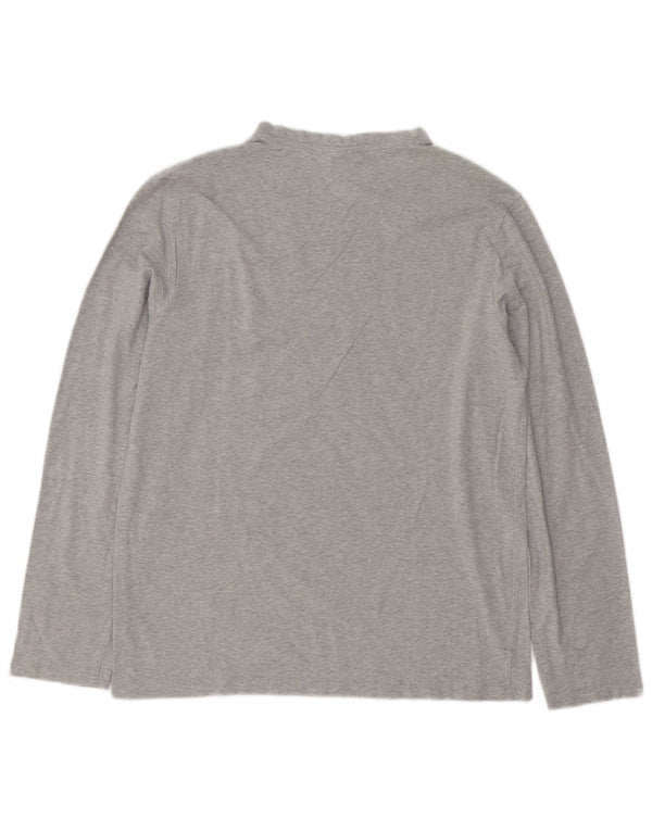 Top Trussardi Jeans Uomo Manica Lunga Cotone Puntinato Grigio Medio