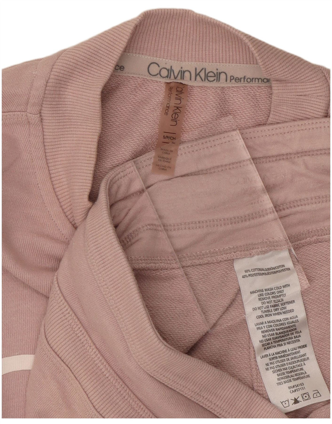 CALVIN KLEIN Tuta intera grafica oversize da donna UK 10 Small Rosa