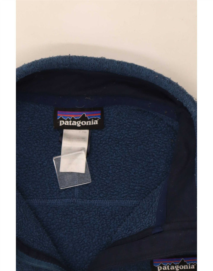 Patagonia Felpa da uomo con zip sul collo, maglione, grande, blu, in poliestere