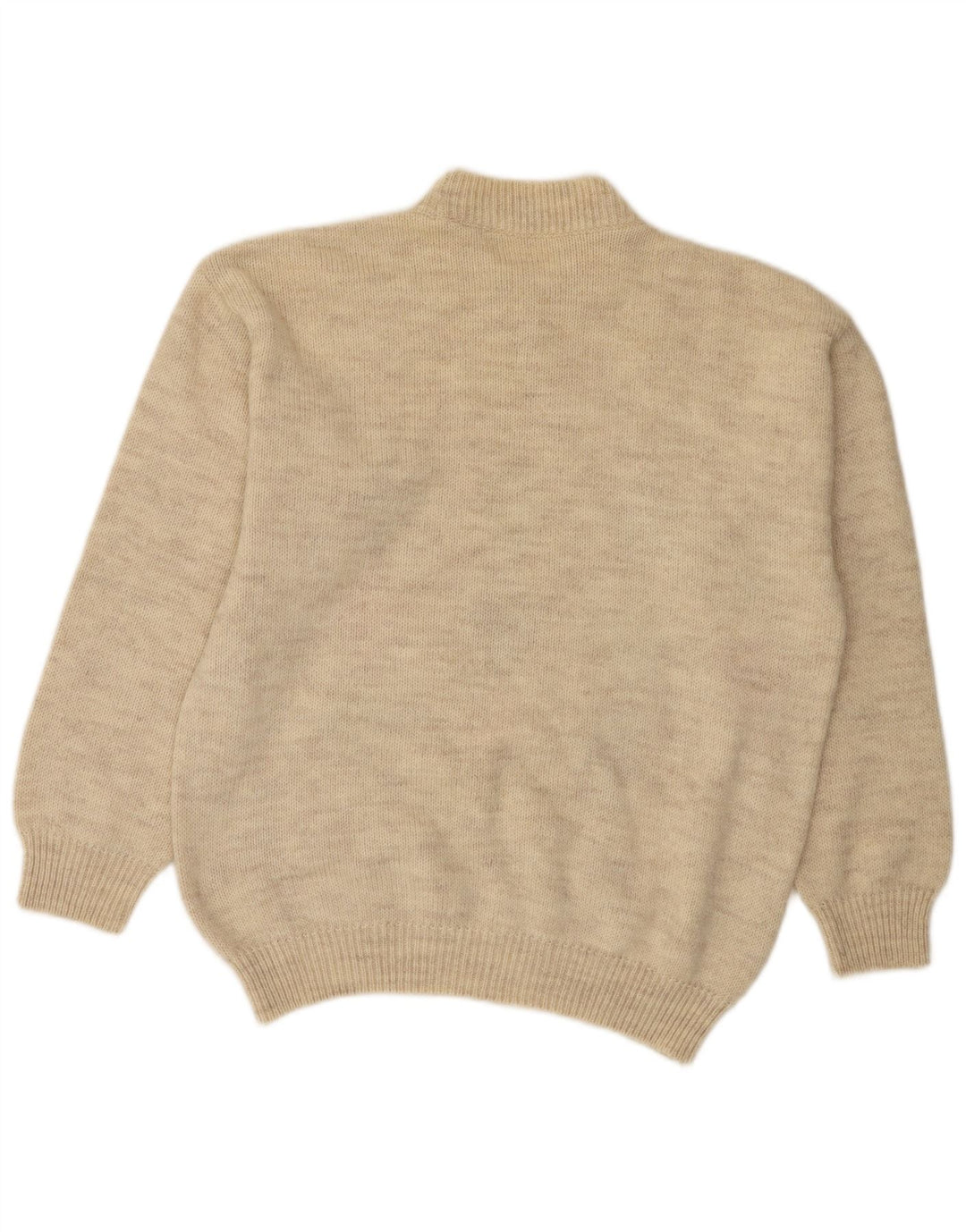 Maglione girocollo da uomo VINTAGE beige medio a rombi/diamante