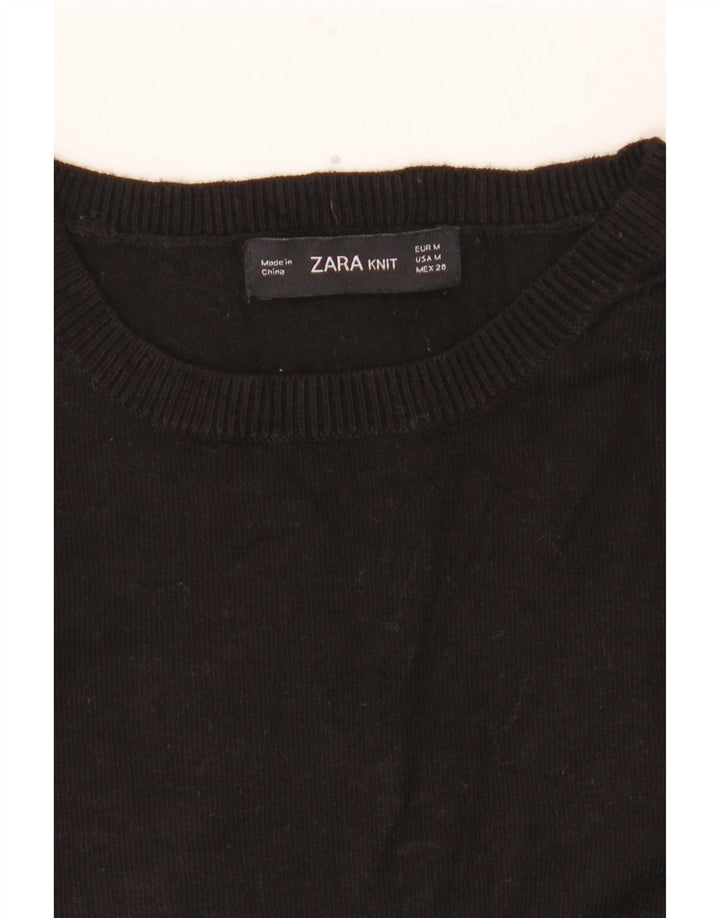 Maglione maglione girocollo da donna Zara UK 12 medio nero