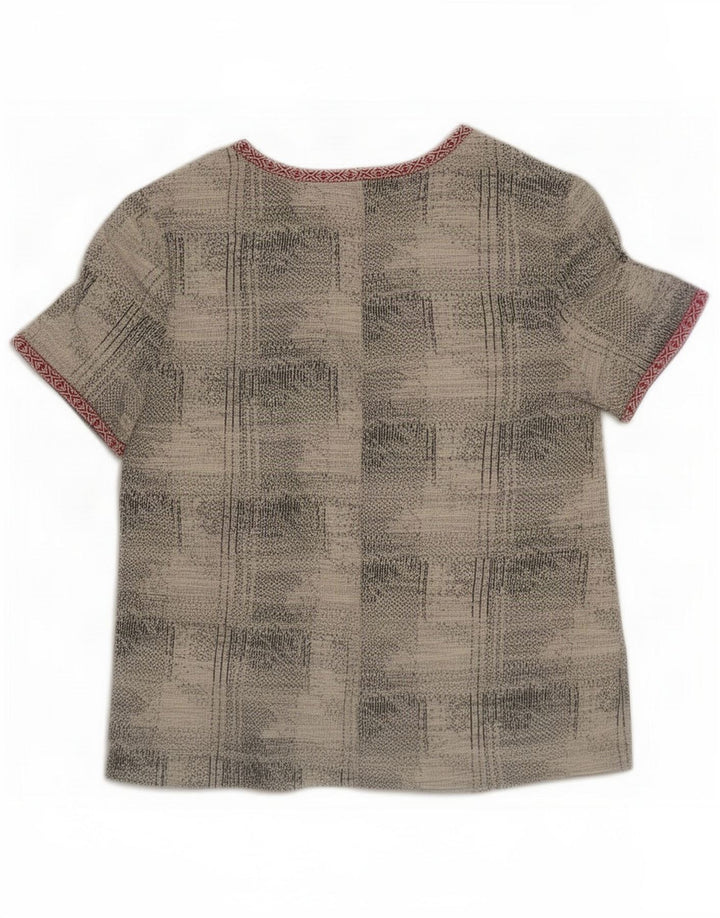 Zara Camicetta da donna con motivo astratto UK 16 Large Grigio