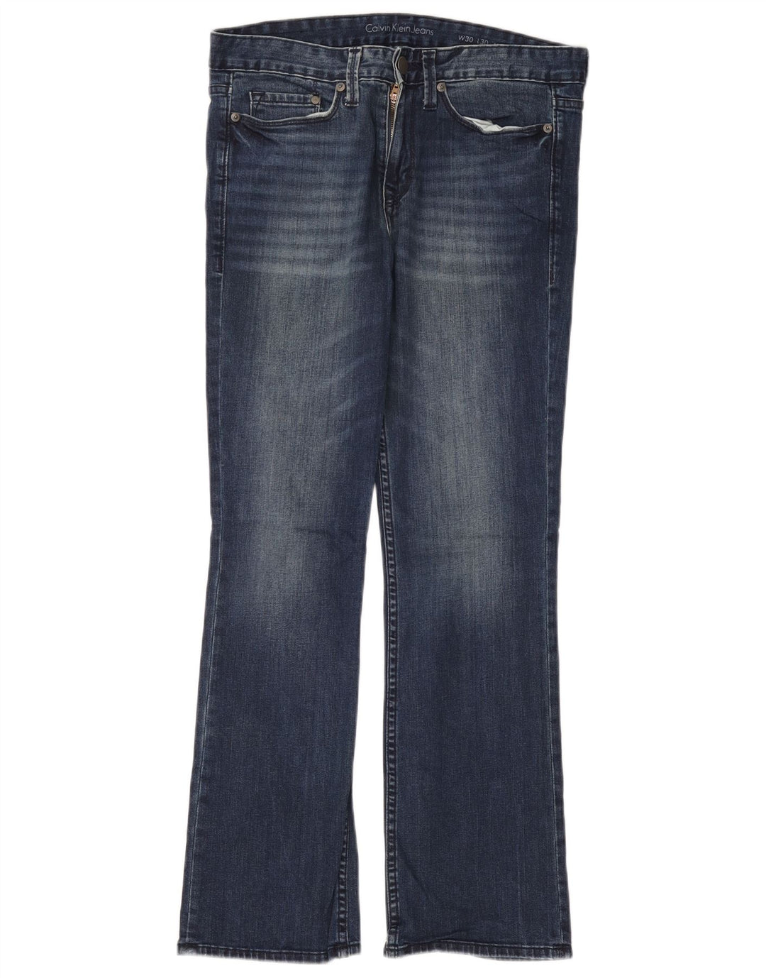 CALVIN KLEIN Jeans bootcut moderni da donna W30 L30 cotone blu navy