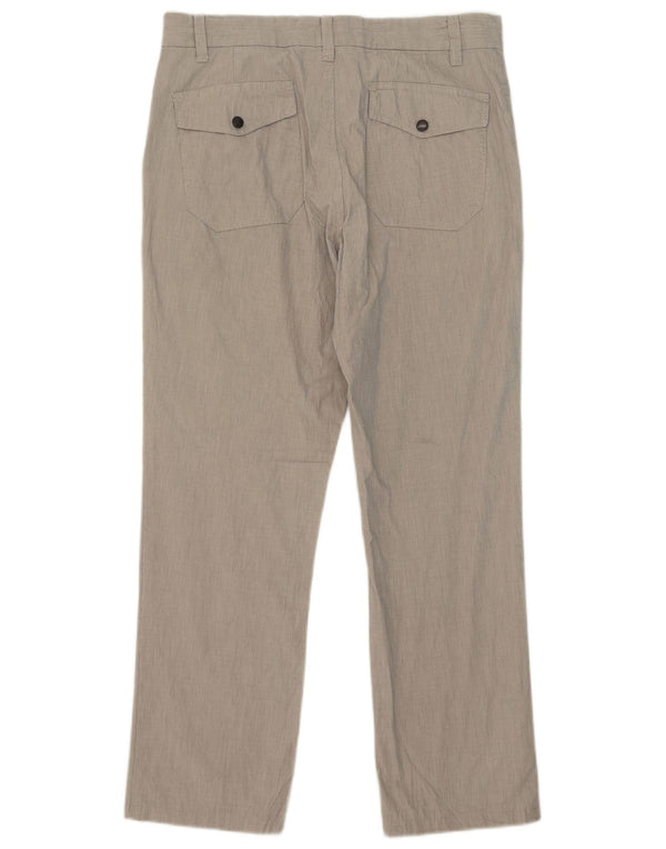 Zara Mens Straight Chino Trousers EU 42 Large W32 L29 Grey Cotton