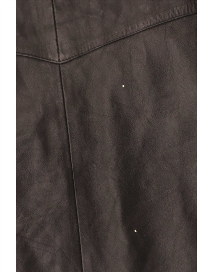 Gilet in pelle da uomo vintage medio nero
