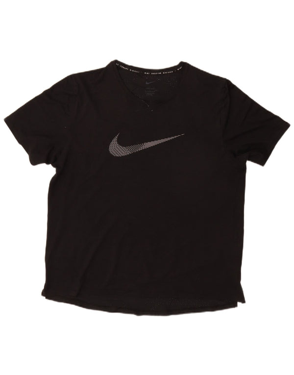 NIKE T-shirt grafica da uomo Dri Fit Top grande in poliestere nero