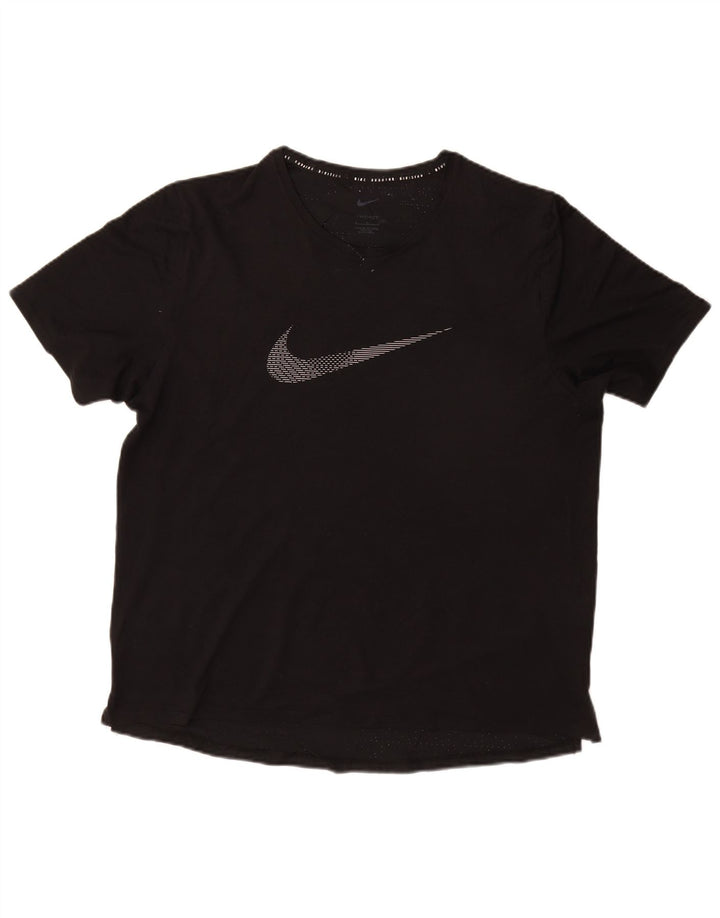 NIKE T-shirt grafica da uomo Dri Fit Top grande in poliestere nero
