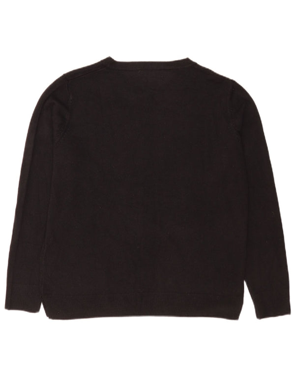 Maglione maglione girocollo da donna Marks & Spencer UK 16 grande acrilico nero