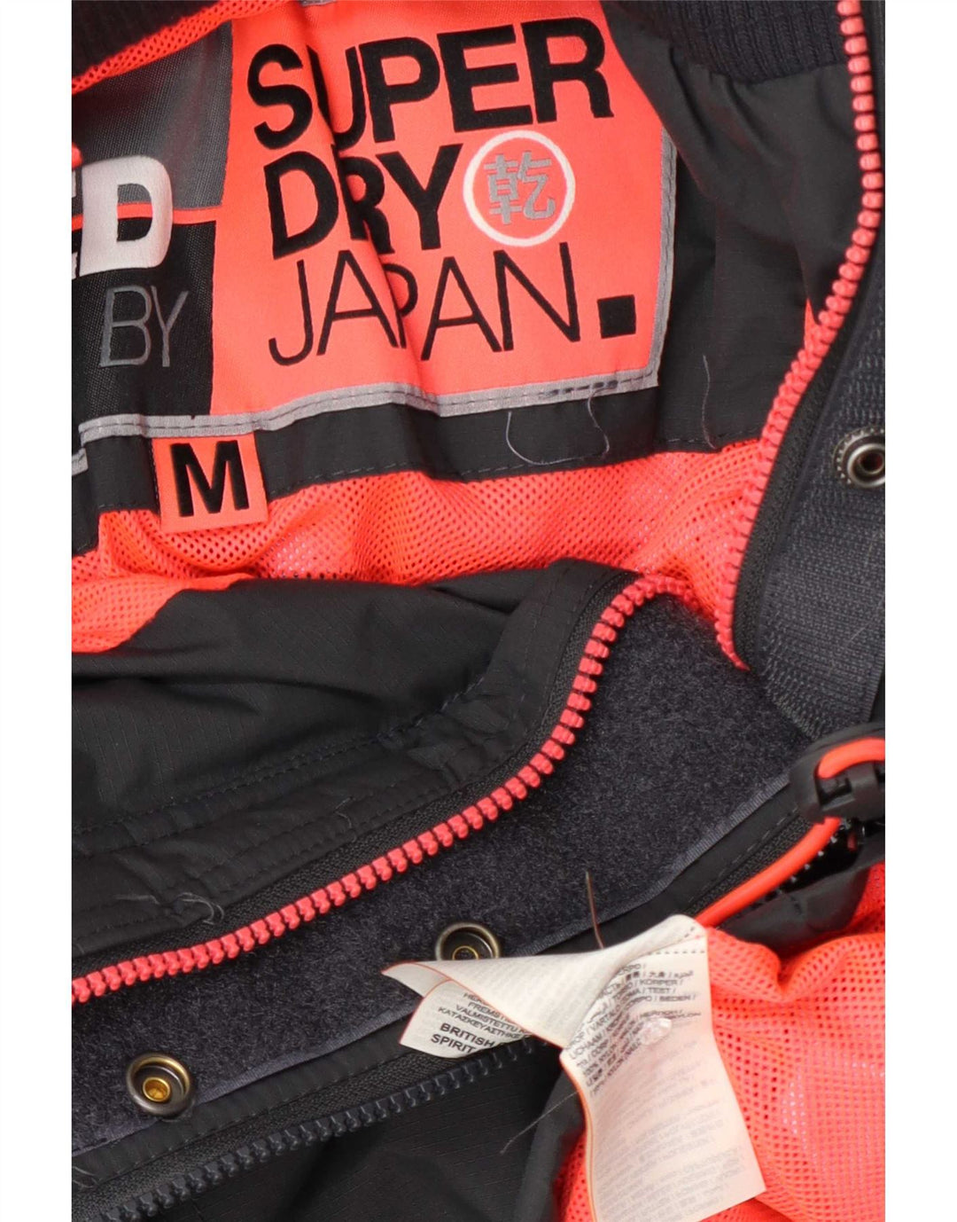 Giacca antipioggia grafica da donna Superdry UK 14 nylon grigio medio