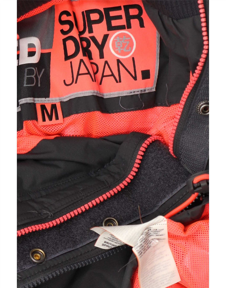 Giacca antipioggia grafica da donna Superdry UK 14 nylon grigio medio