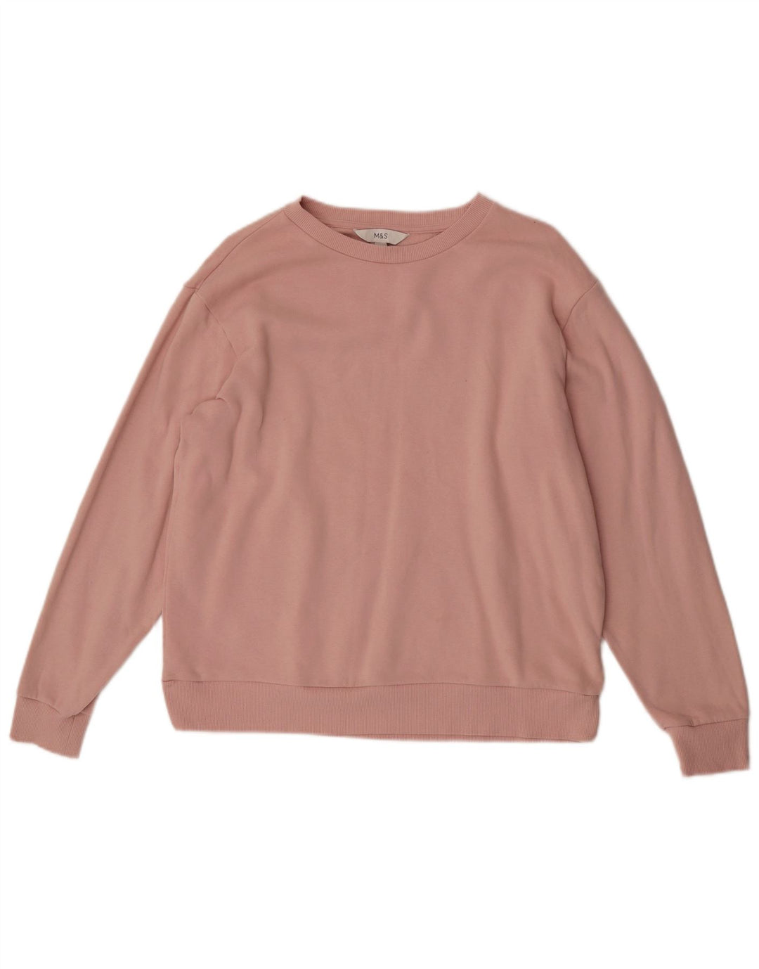 Felpa oversize da donna Marks & Spencer UK 14 cotone rosa medio