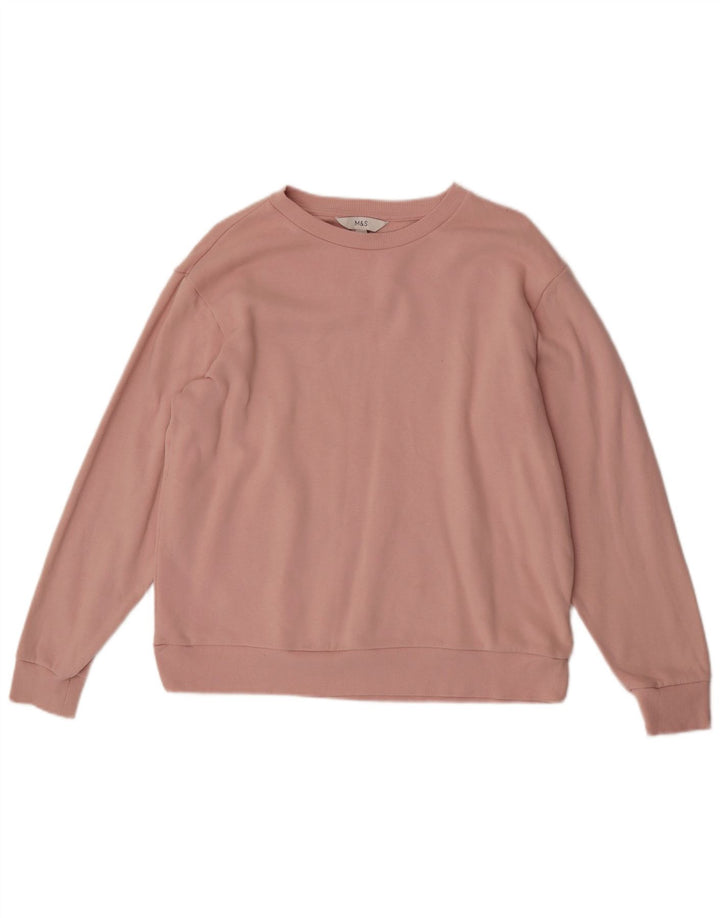 Felpa oversize da donna Marks & Spencer UK 14 cotone rosa medio