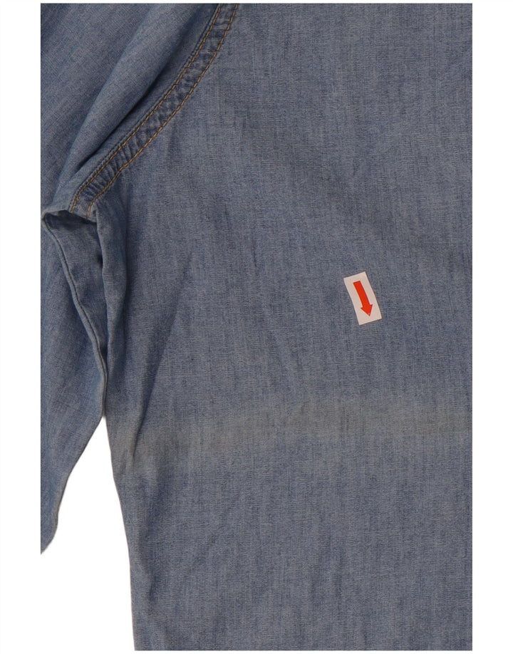 Camicia di jeans da donna Izod UK 16 grande cotone blu