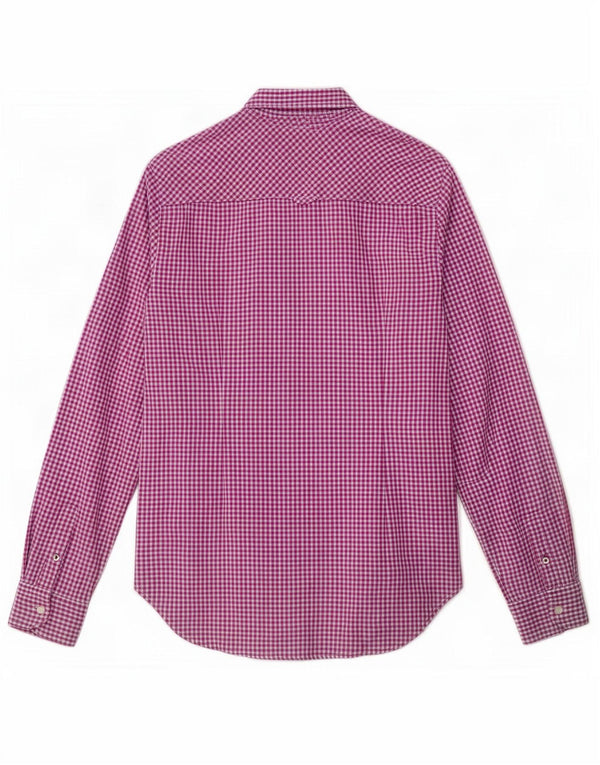 Camicia aderente da donna Tommy Hilfiger US 6 cotone a quadretti viola medio