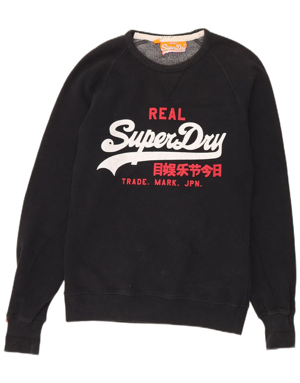 Felpa grafica da uomo Superdry Maglione cotone nero medio